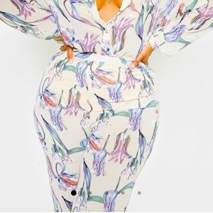 Floral wide leg pants